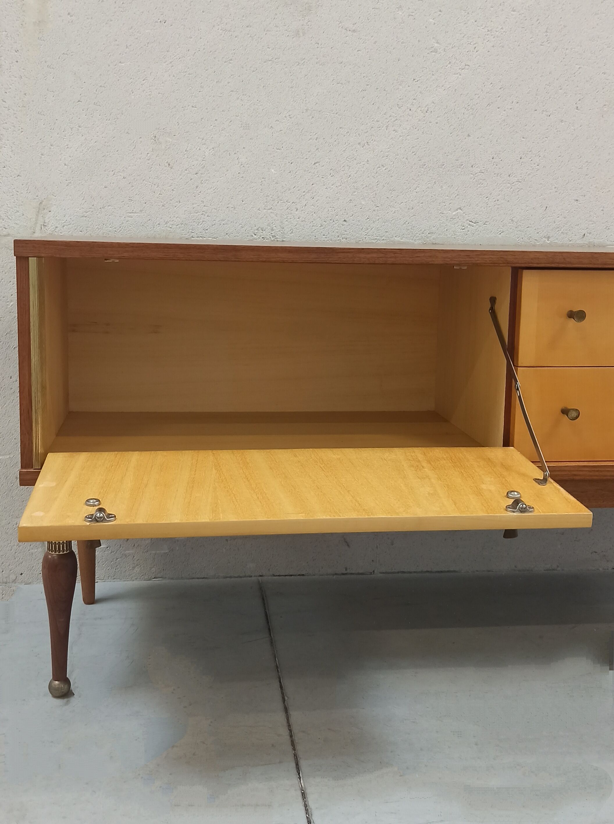 Sideboard wood and brass, 50's