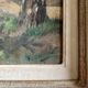 Hst painting "forest with cabin" lumberjack forestry early 20th century