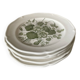 Five dessert plates "capucines" in Gien earthenware.