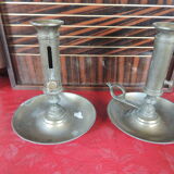 Pair of hand candle holders with pusher