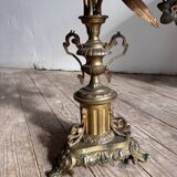 Pair of large 9-light altar candelabra, 19th century, in bronze and brass