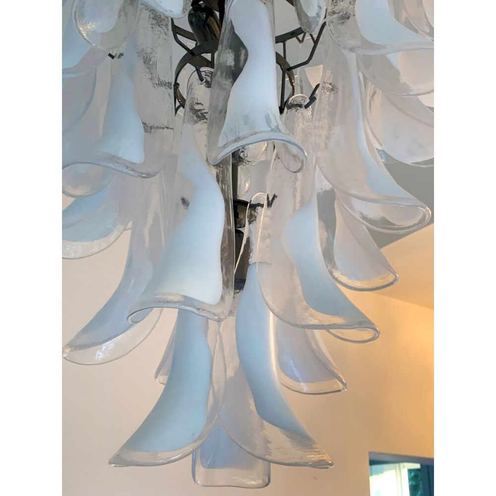 Lustre en cascade en verre de murano