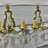 Pair of Wall Lamp Bronze And Crystal 2 Lights