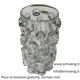 Contemporary hand-blown transparent Murano glass vase with bubbles