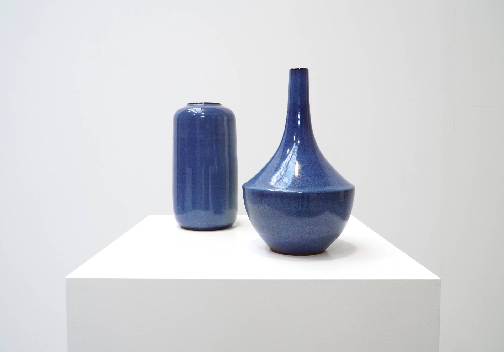 Rogier Vandeweghe, Blue-Glazed Cylindrical Vase for Amphora