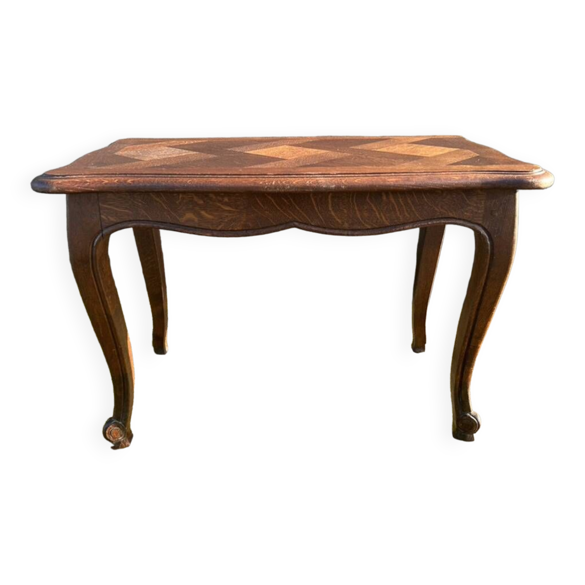 Small coffee or side table, oak, marquetry, Louis XV style, vintage