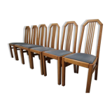 Set of 6 chairs with upholstered seats