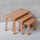 Set of Three Mid-Century Blonde Oak Nesting Tables