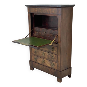 19th century mahogany and mahogany veneer secretary