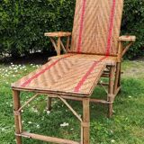 Chaise longue rotin osier