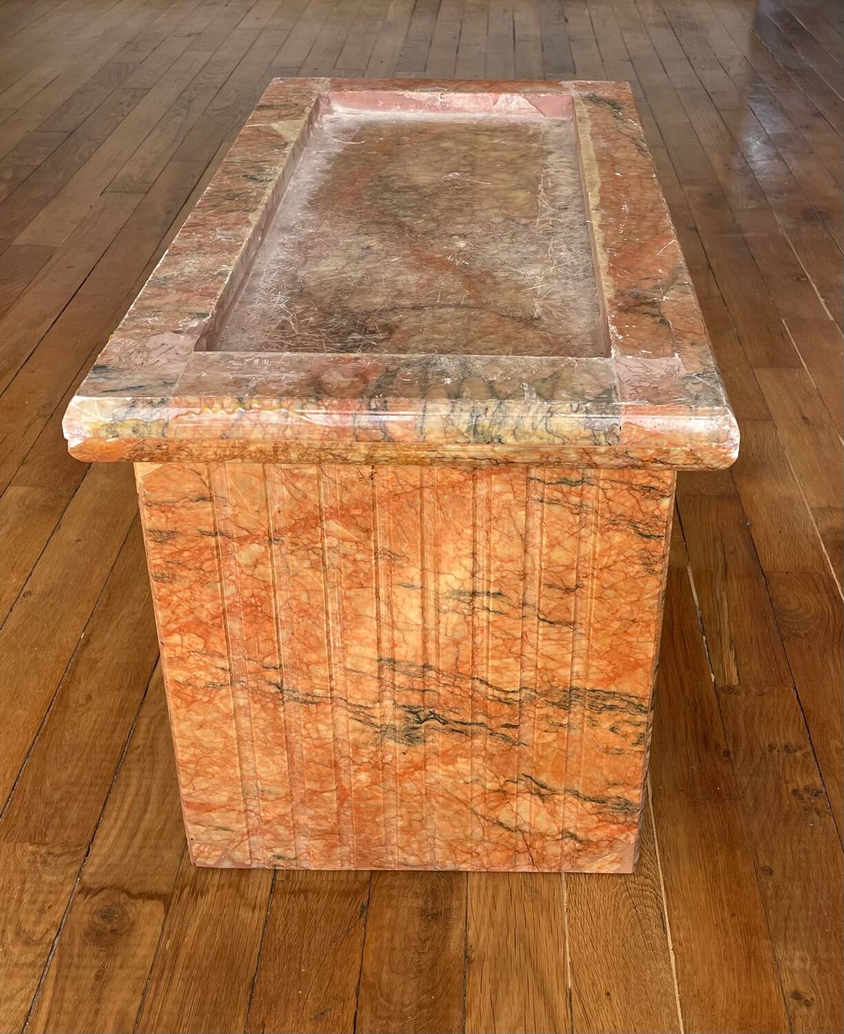 Pink marble coffee table