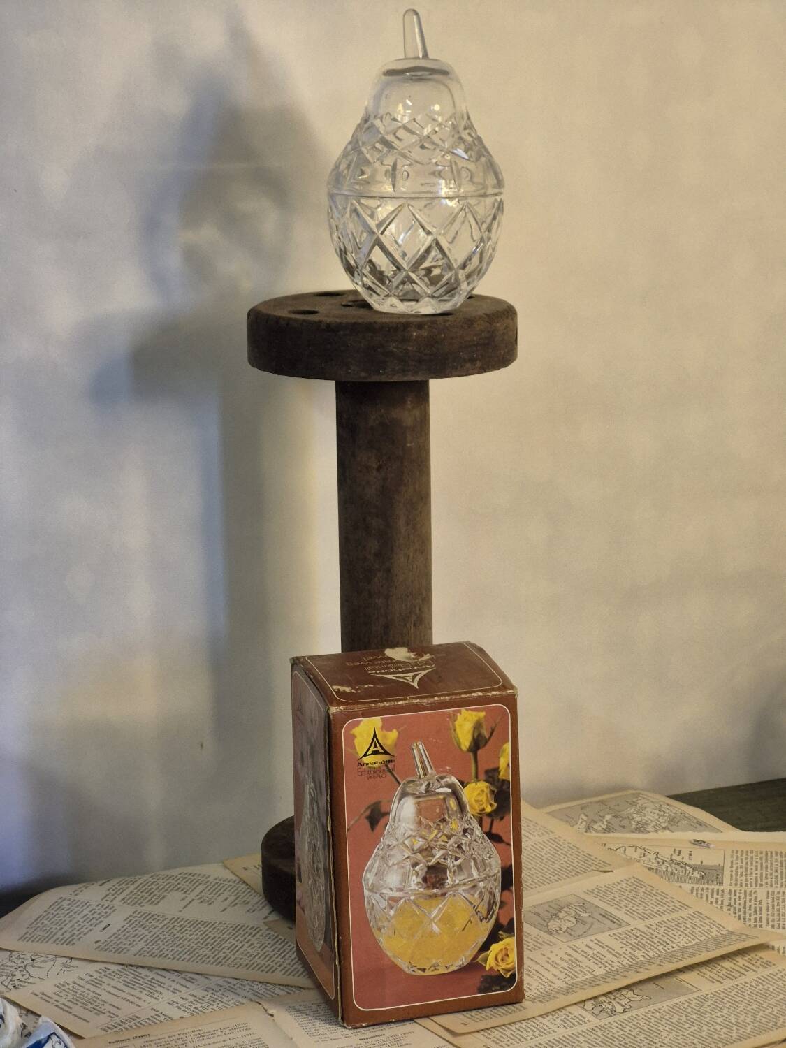 Crystal pear candy bowl