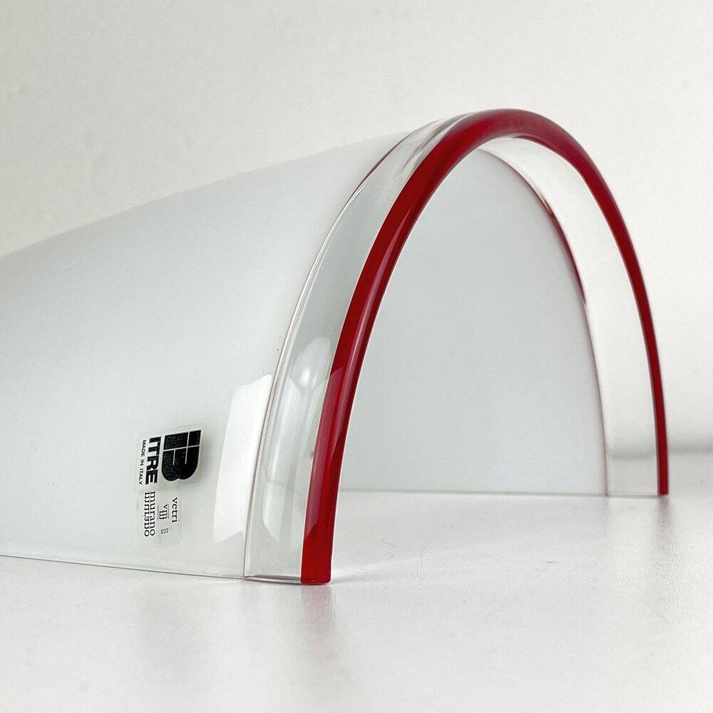 White and Red Murano Wall Light by Itre, Italy, 1980s