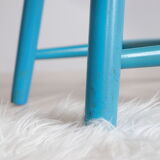 Pair of vintage Scandinavian Windsor chairs with blue bars