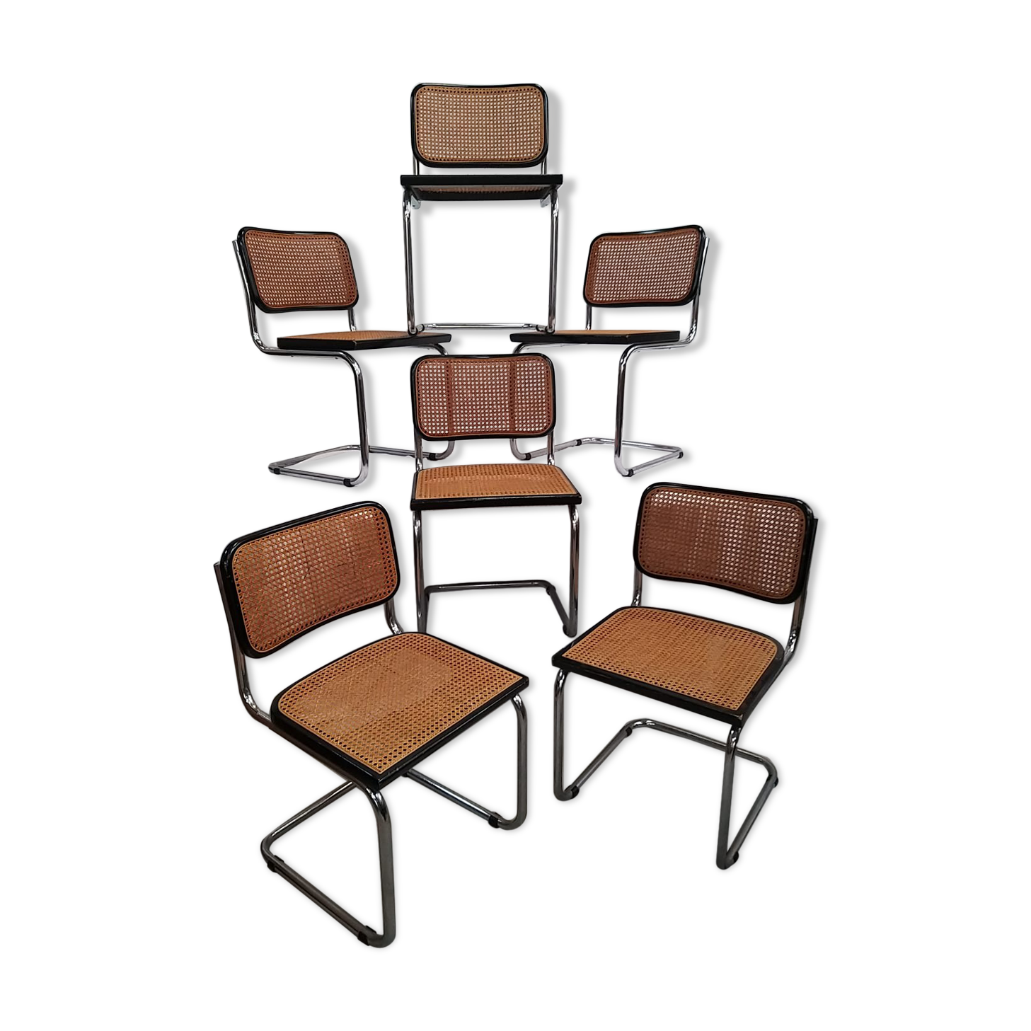 Series of 6 chairs b32 by Marcel Breuer