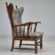 Années 1960, design danois, fauteuil à dossier haut par Regan Møbelfabrik, Aarhus, état d'origine.