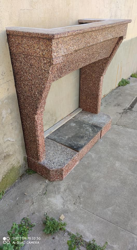 Granite and quartz fireplace, circa 1920