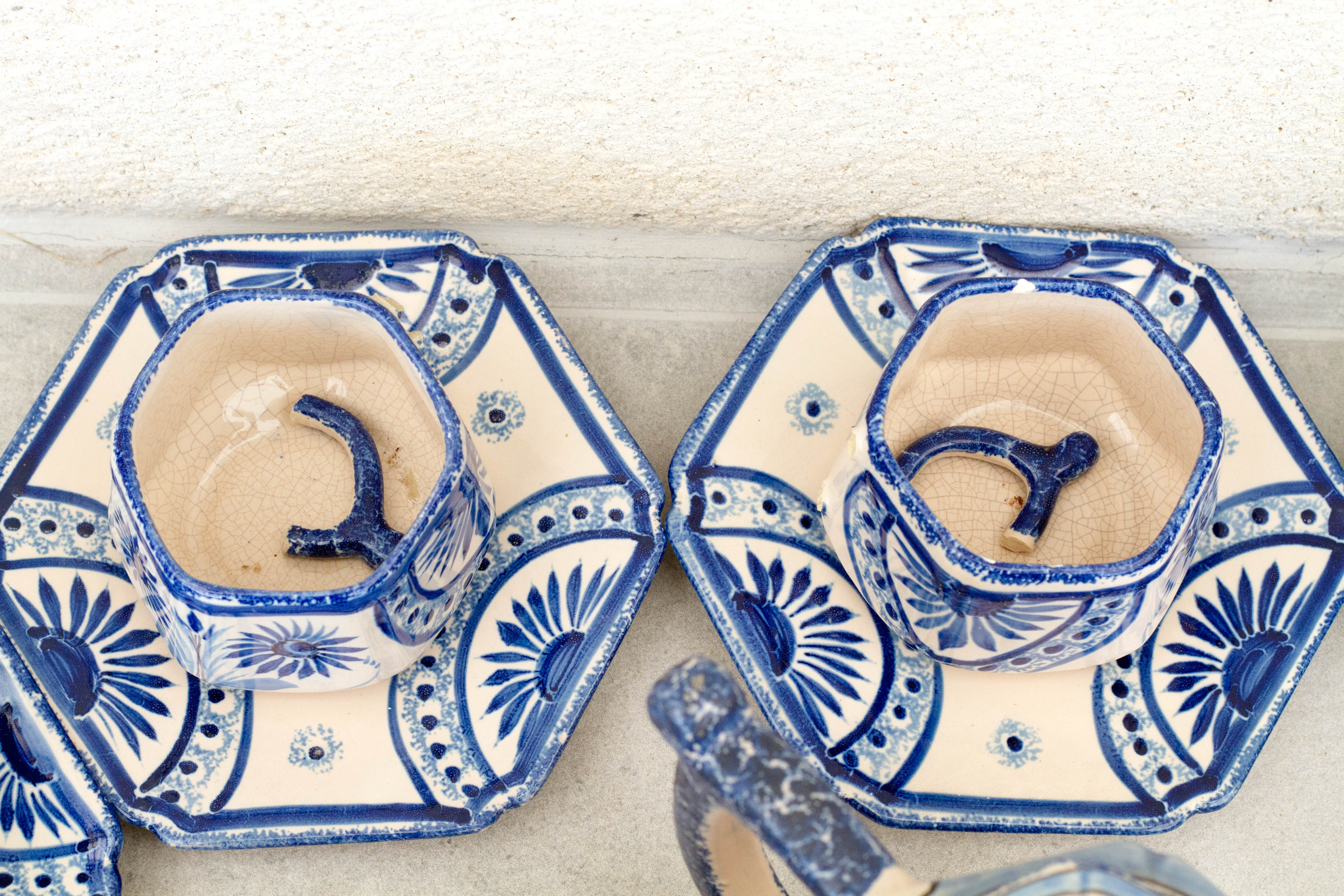 Quimper porcelain tea or coffee service signed Henriot from 76