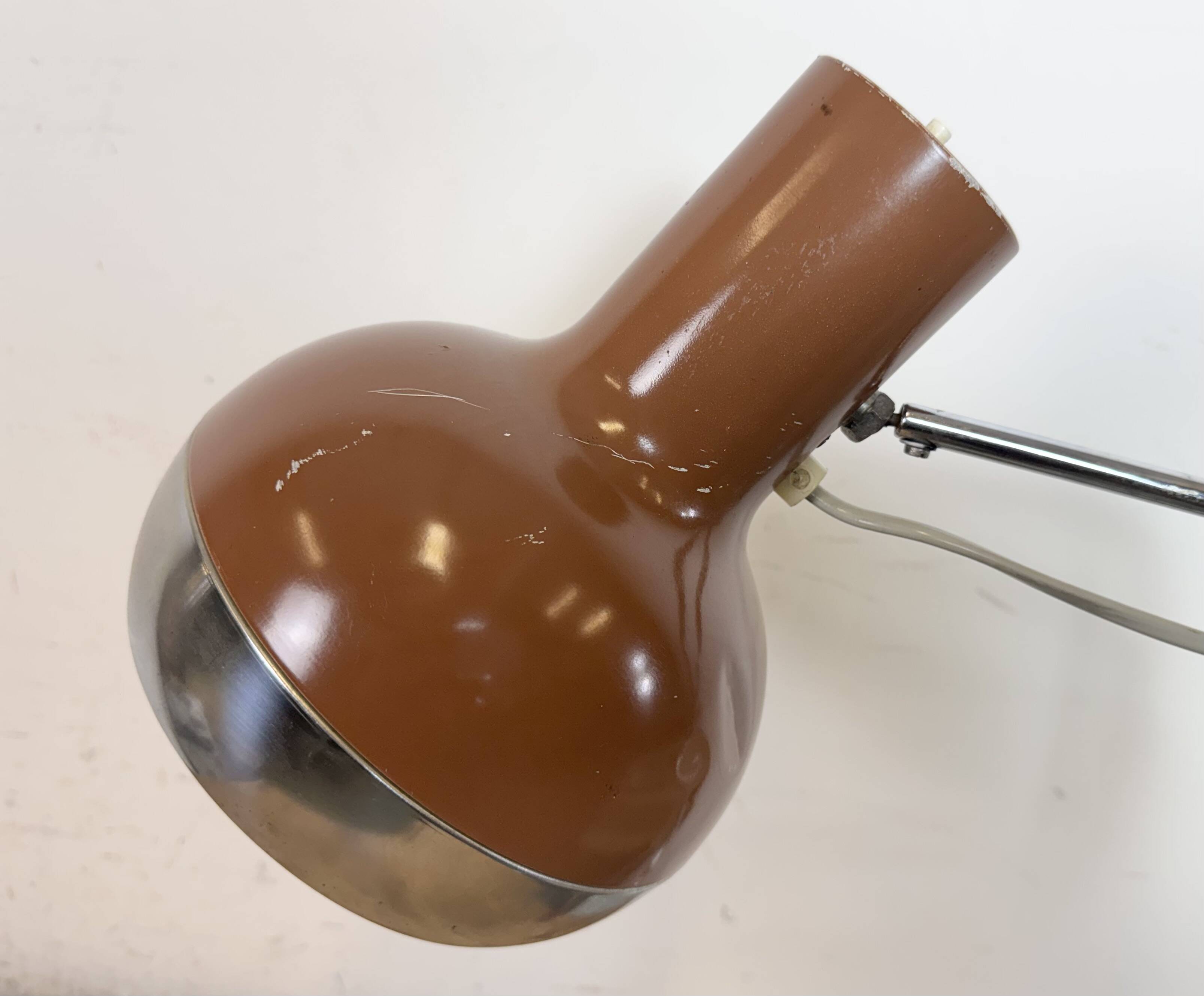 Lampe de bureau industrielle marron, années 1970