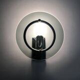 Pair of Italian wall lights in transparent blue-grey glass and chrome 70