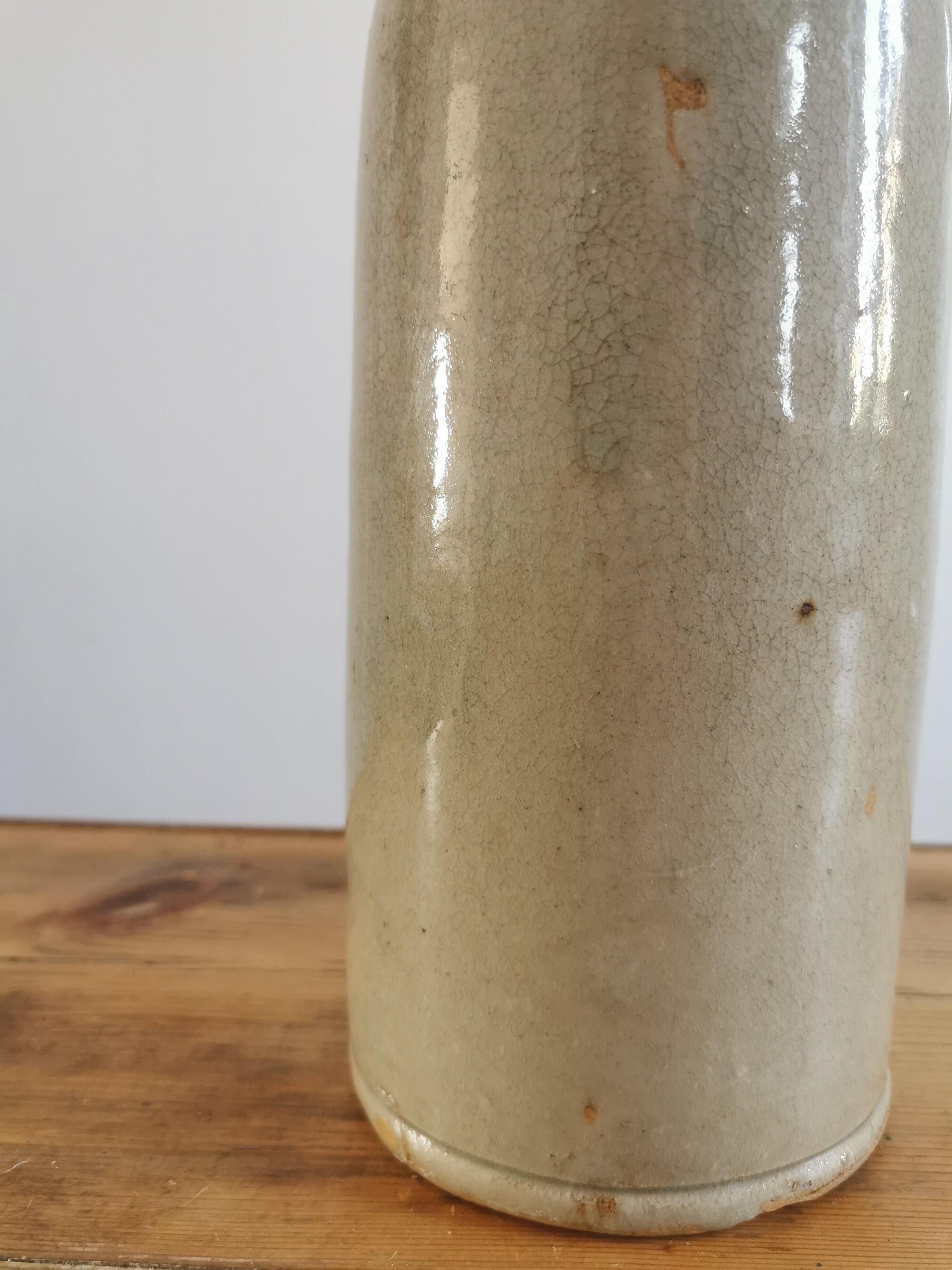 Vintage stoneware and rope lamp