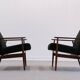 Henryk Lis armchair in black boucle 1960