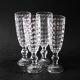 Set of 4 Vintage Pressed Glass Champagne Flutes, Clear Italian Stemware