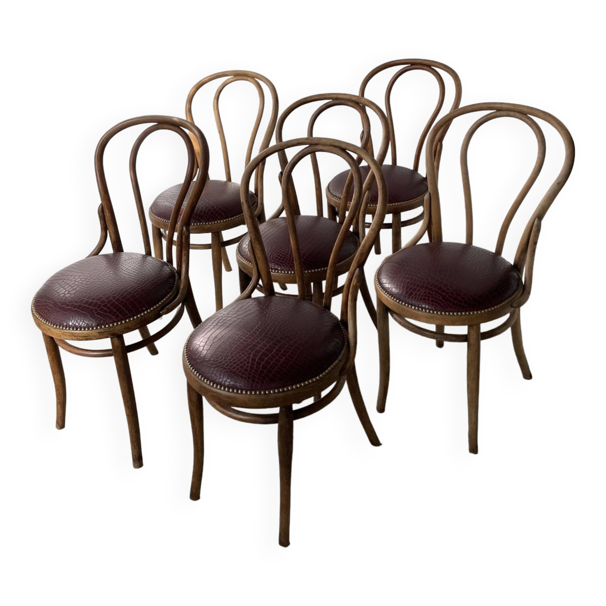 Lot of 6 Josef Kohn curved wood bistro chairs