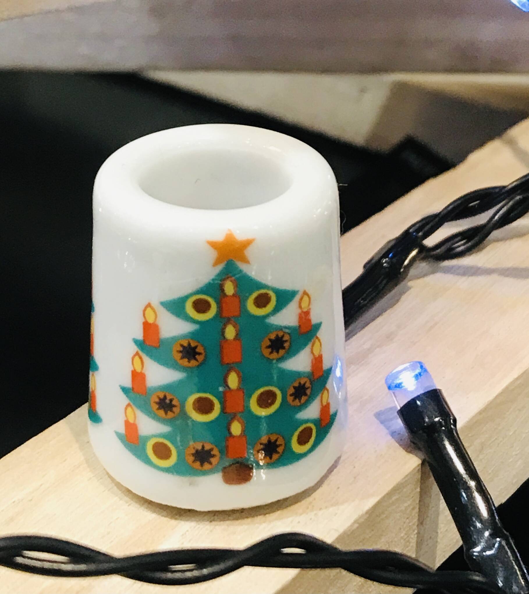 Mini German porcelain fir candle holder