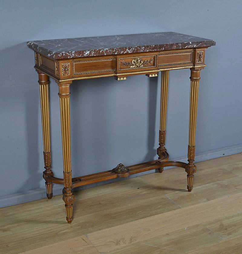 Console en acajou, style Louis XVI – 2ème moitié XIXe