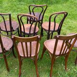 Set of 8 mismatched bistro chairs