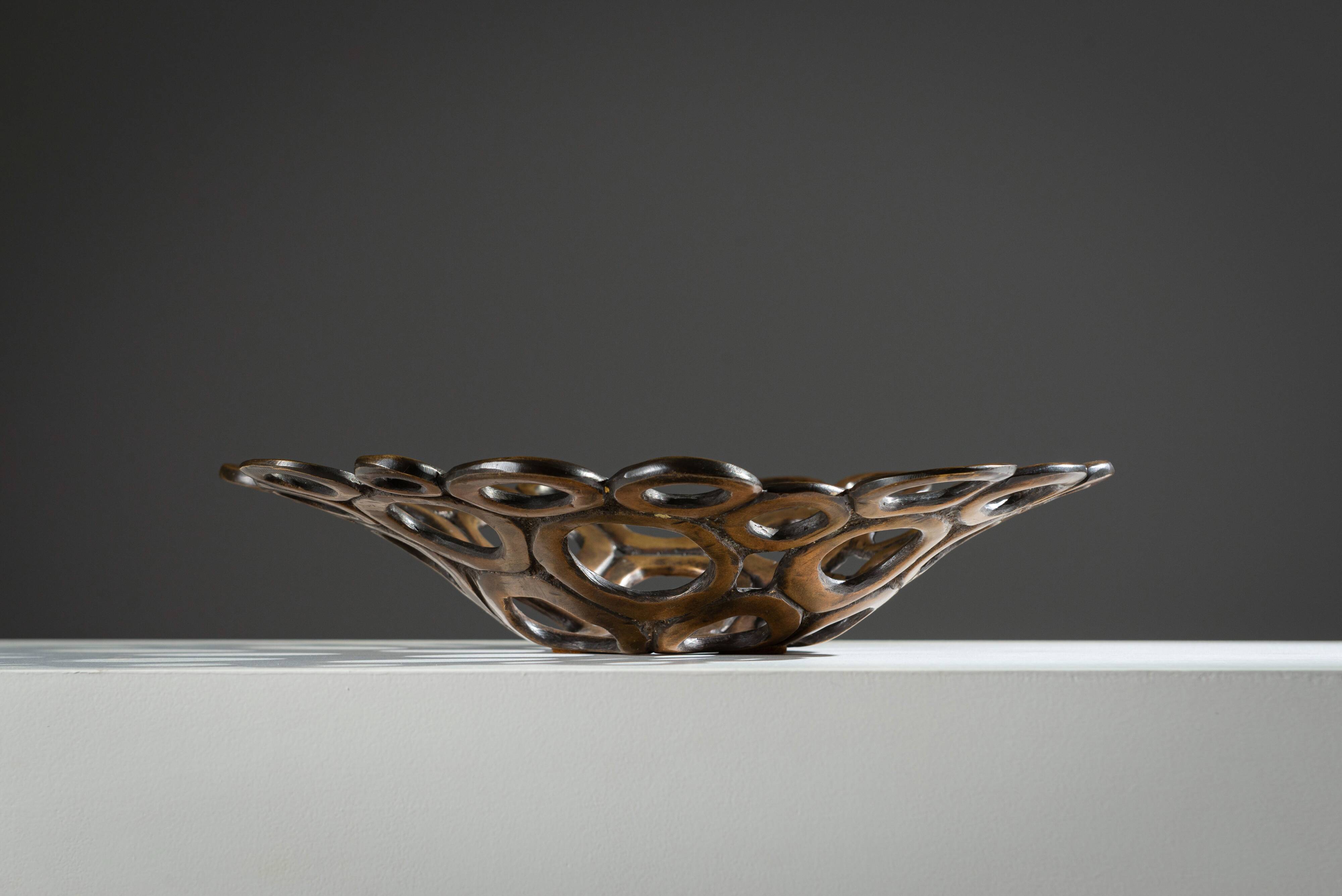 Solid brass fruitbowl