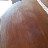 Half moon, oak, bevelled glasses