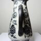 Antique Art Deco vase from 1920-40 in fine stoneware, Art Nouveau style & chinoiserie, decorated.