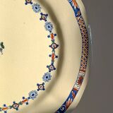 Ancienne assiette montée, compotier en faïence terre de fer E. Bourgeois grand dépôt « Rouen XVIII »