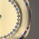 Old mounted plate, compotier in iron earthenware E. Bourgeois large deposit “Rouen XVIII”