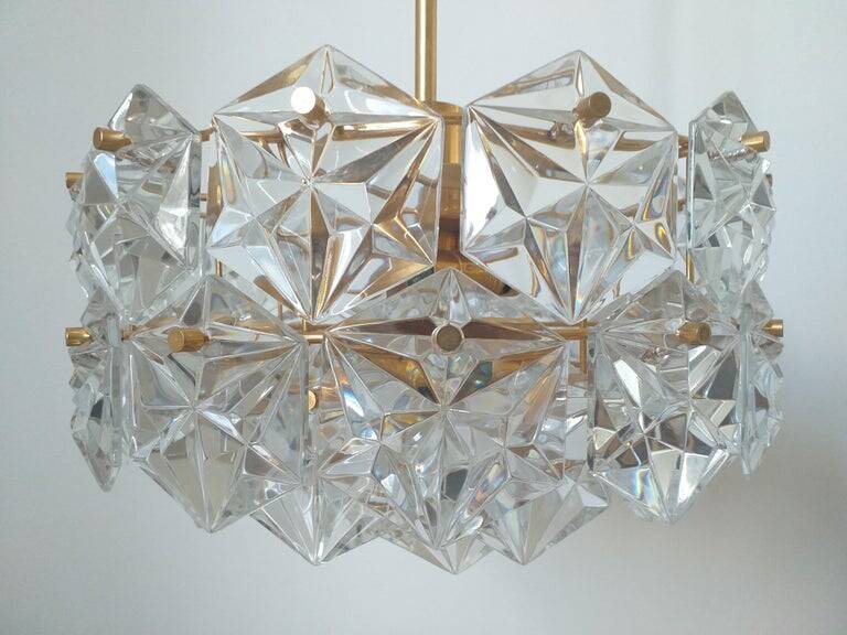 Chandelier en verre BIG des années 1970, Kinkeldey, Allemagne.