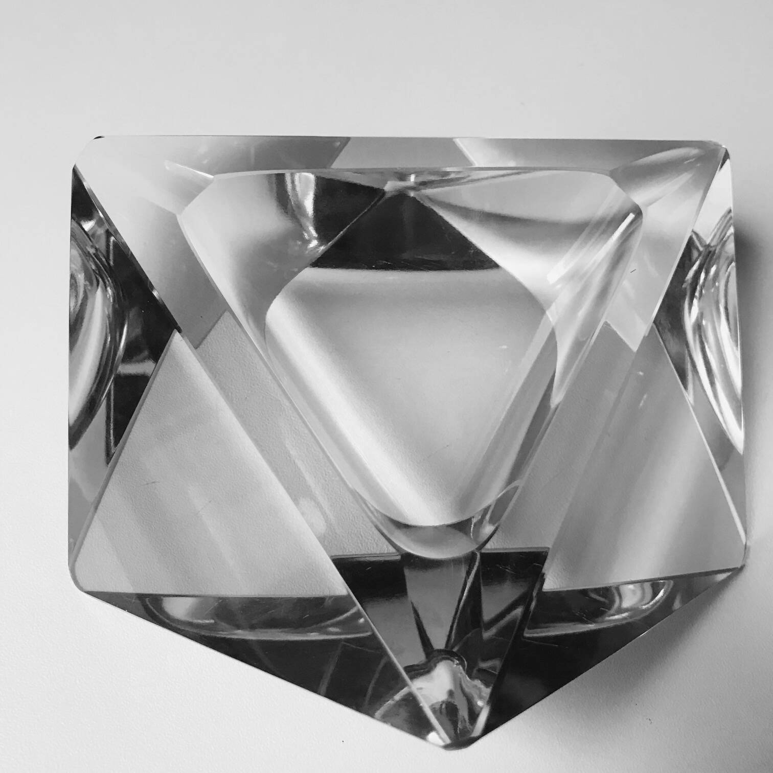 Cendrier Moderniste Vintage • Cristal • 1970