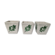 Caches pots en grès blanc décor feuilles