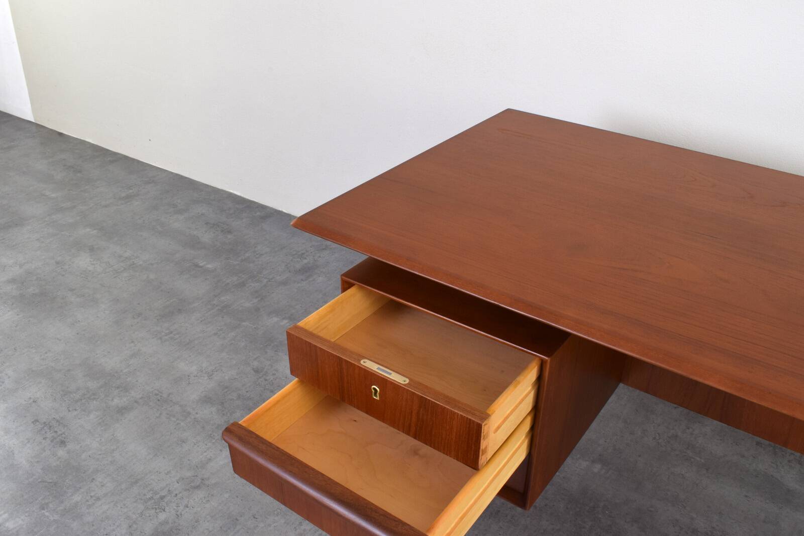 Mid-Century Danish Teak Executive Desk by Svend Åge Madsen for H.P. Hansen,