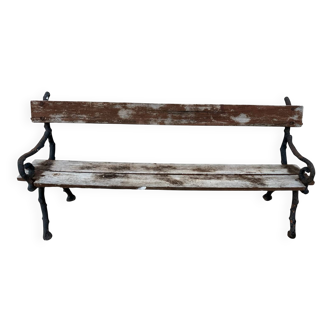 Garden bench made of cast iron and wood from the 1900s France