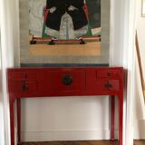Chinese red lacquered console early twentieth century