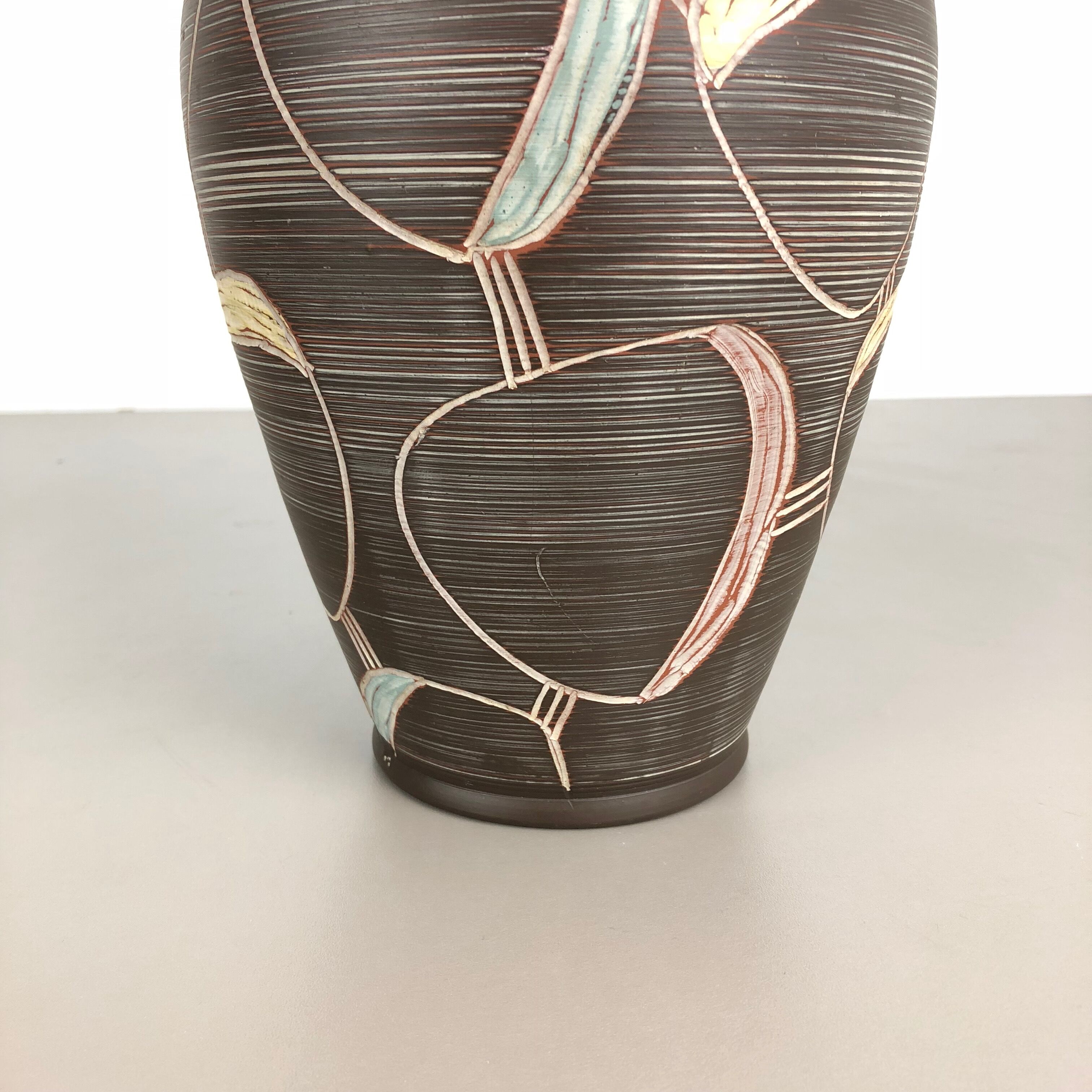 Abstract ceramic pottery vase by Sawa Franz Schwaderlapp, Germany, 1950s