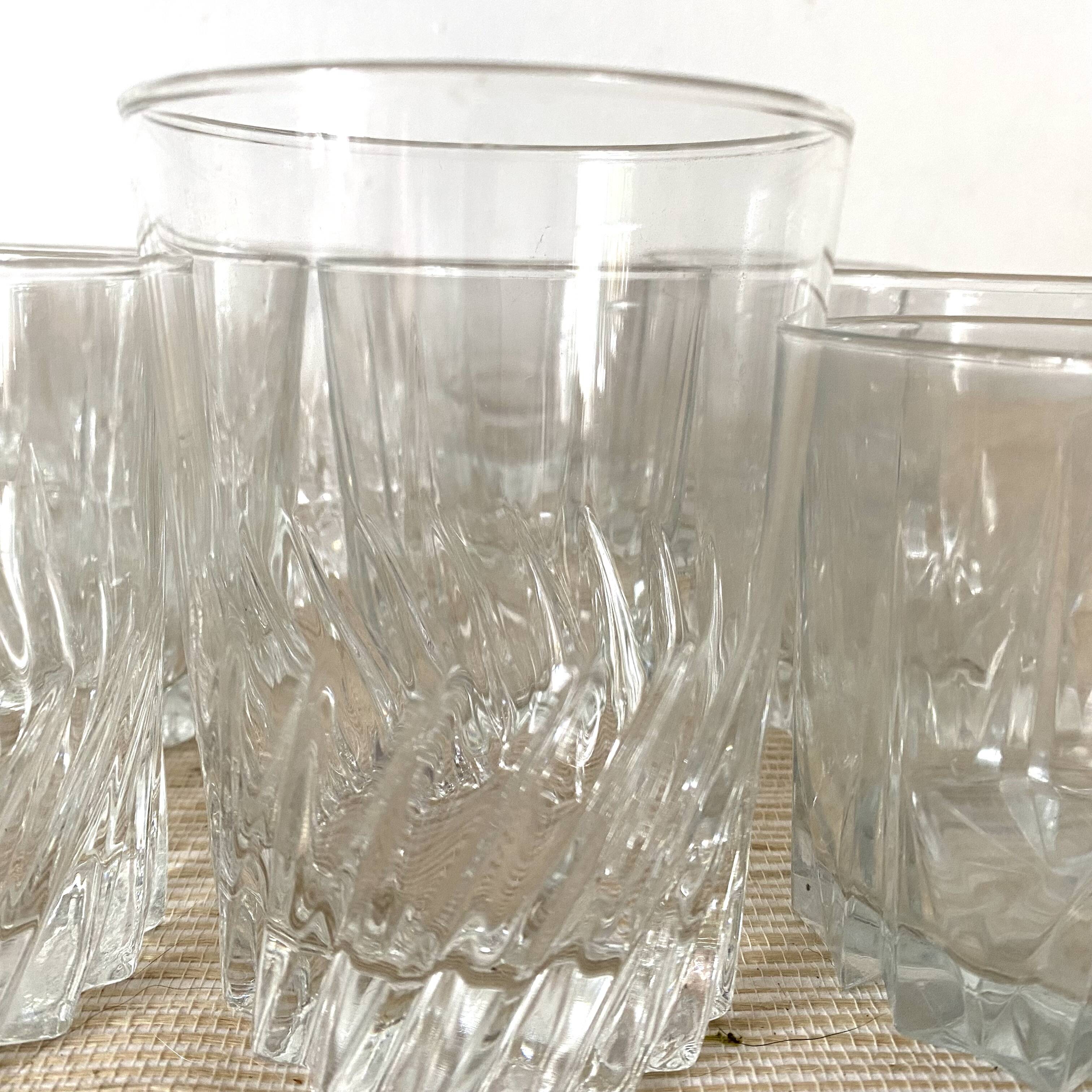 Whiskey glasses, mismatched water glasses