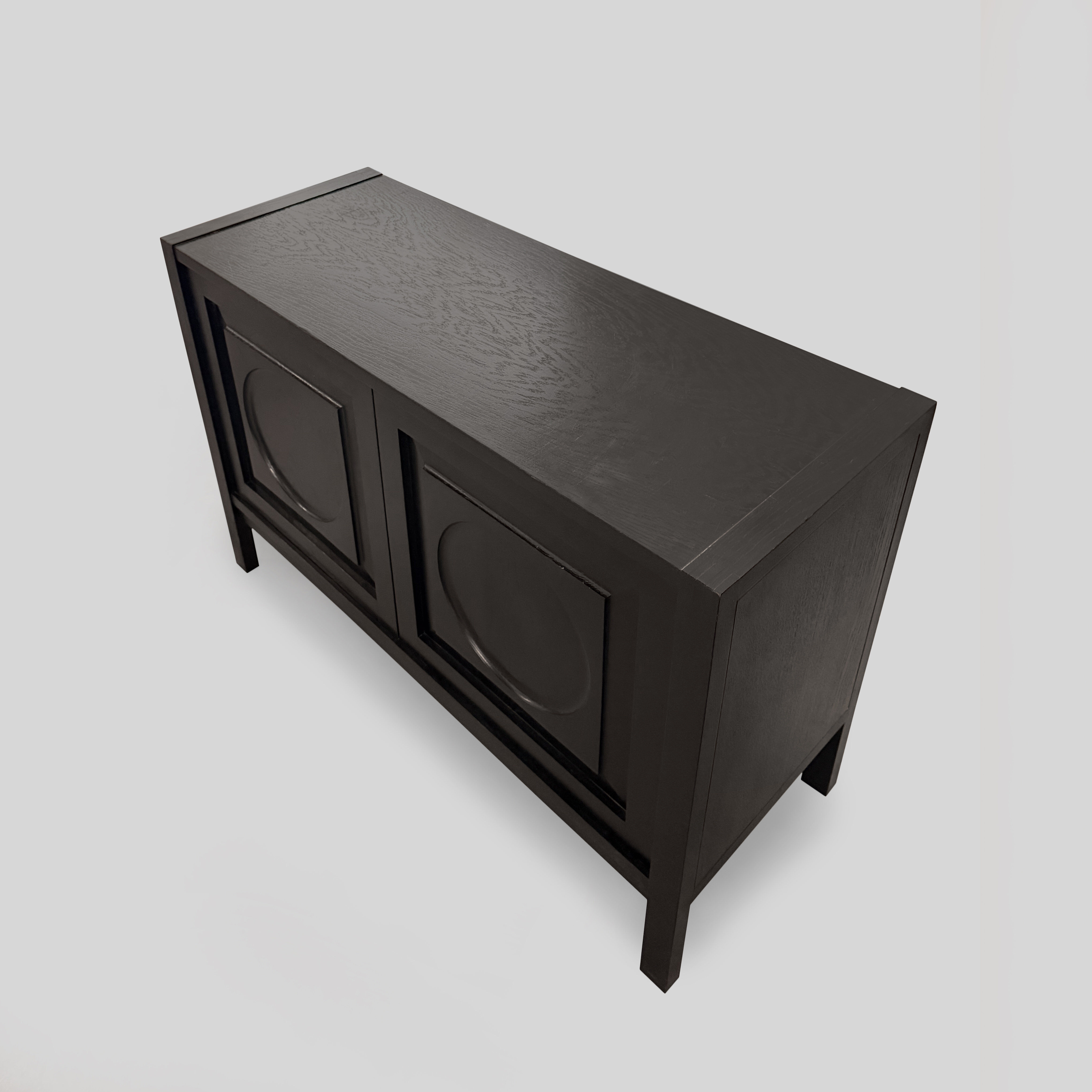 Graphical Defour black sideboard, 1970s