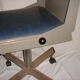 Chaise en métal de bureau ou d'atelier sur roues de 1950/60 indus