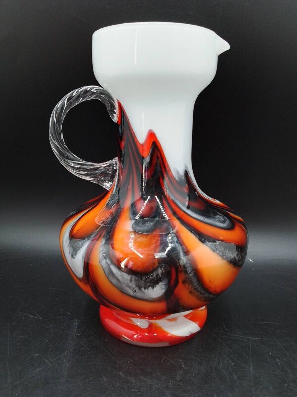 Cruche moderniste en verre Murano de Carlo Moretti, années 1960