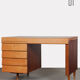 Bureau en chêne et acajou, travail français, 1950