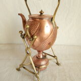 Ancient copper and brass travel teapot 20th