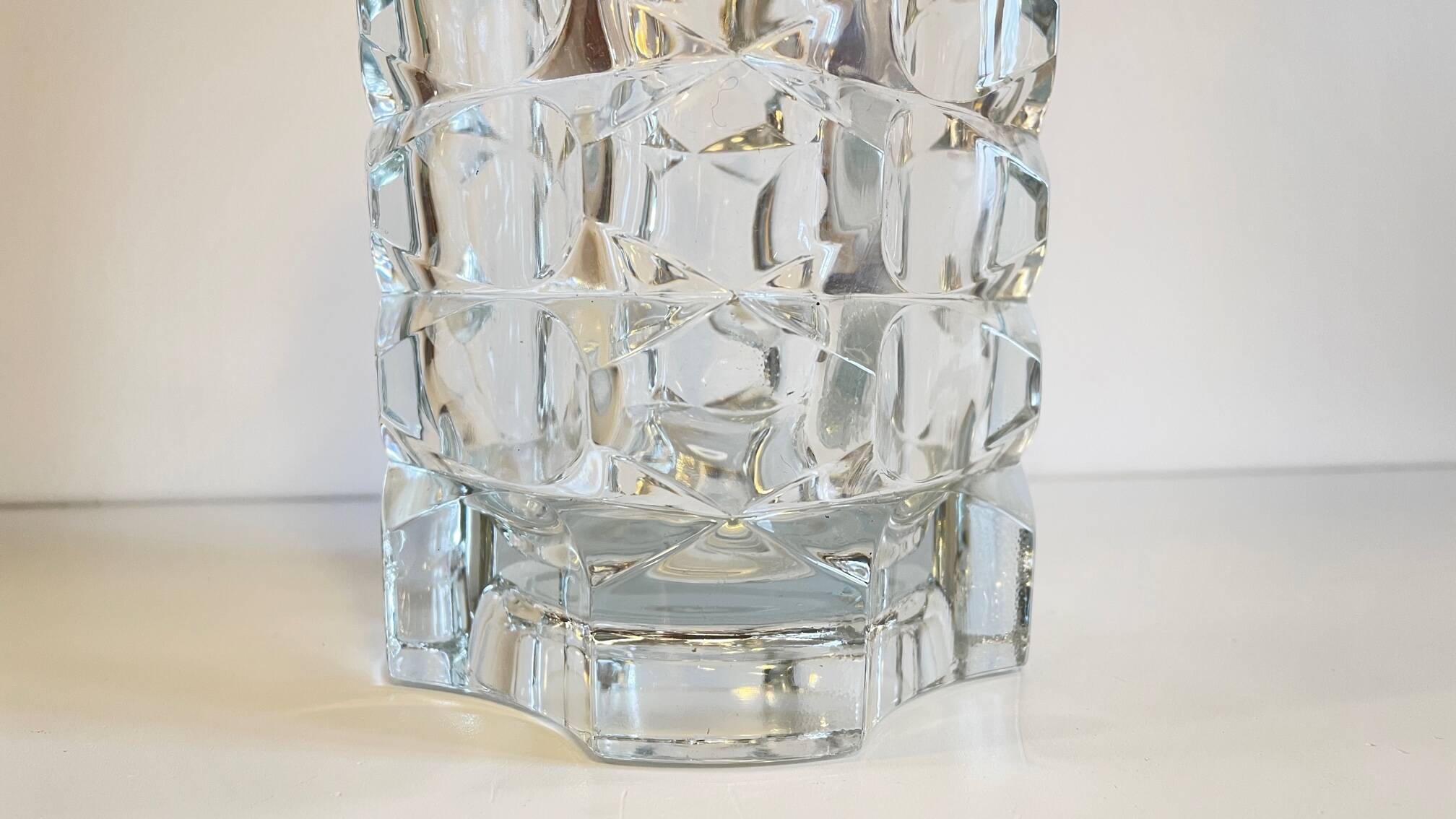 Geometric semi-crystal vase 1950s